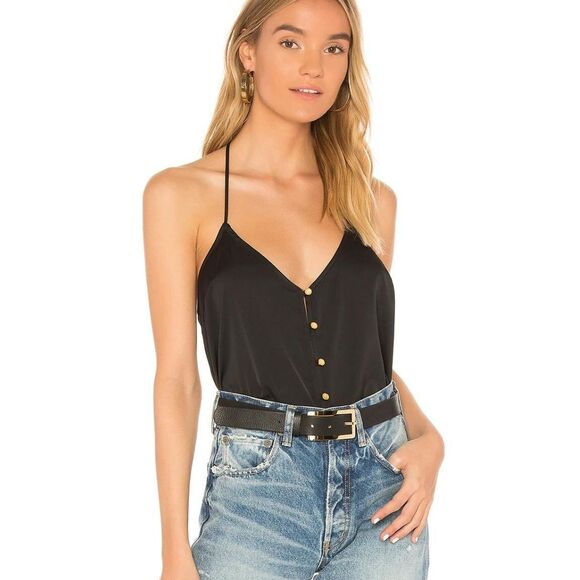 L'Academie Black T Back Cami Button Front Sz Small - Picture 8 of 10